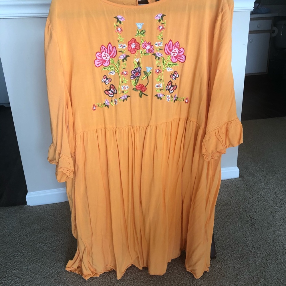 Mustard floral dress